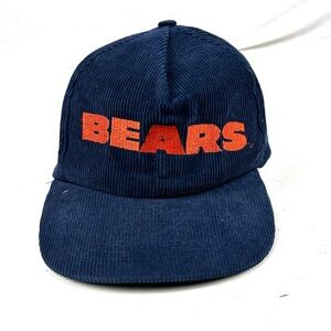 Vintage Starline NFL Chicago Bears Blue Corduroy SnapBack Hat Cap
